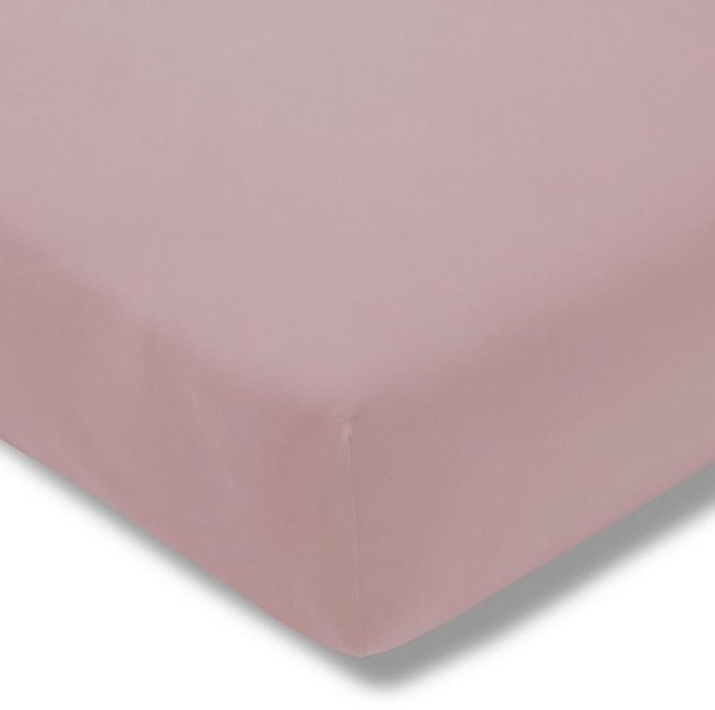 ESTELLA Spannbetttuch Zwirnjersey | rosa | 100x200 cm | passend für Matratzen 90-120 cm (Breite) x 200-220 cm (Länge) | trocknerfest und bügelfrei | 97% Baumwolle 3% Elastan Bild 1