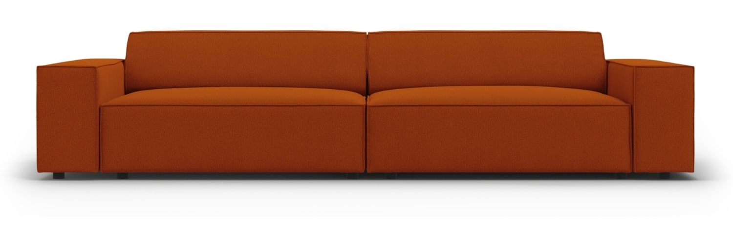 Micadoni Sofa Jodie 4-Sitzer Strukturierter Stoff Terrakotta Kunststoff schwarz Bild 1