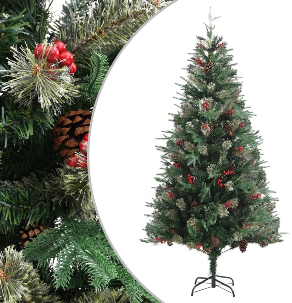 vidaXL Weihnachtsbaum mit Zapfen Grün 225 cm PVC & PE 340528 Bild 1