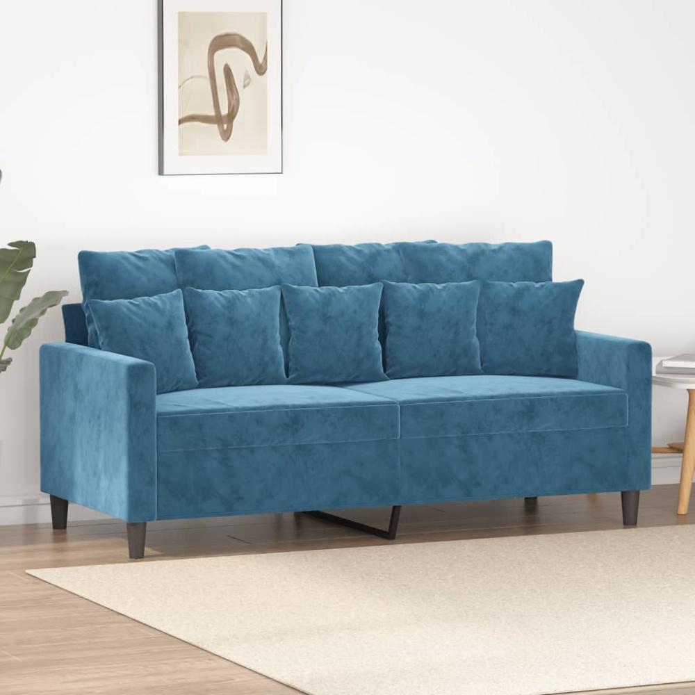 vidaXL 2-Sitzer-Sofa Blau 140 cm Samt 359312 Bild 1