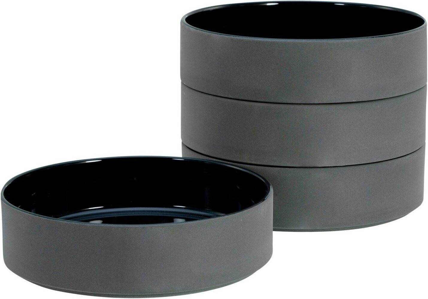 CreaTable 21666 Futuro Pastabowl Set Steinzeug, schwarz, 4-teilig (1 Set) Bild 1