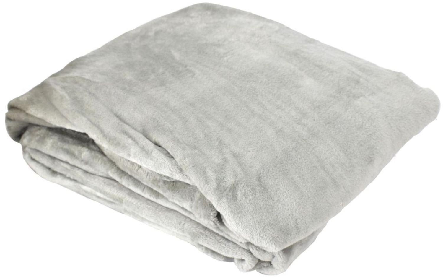 Flanell Kuscheldecke XXXL 220x240cm Wohndecke 6 Uni Farben Couchdecke Sofadecke taupe Bild 1