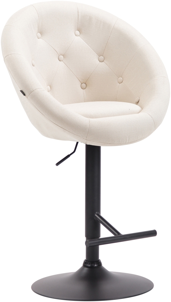 CLP Barhocker London V2 Stoff drehbar und höhenverstellbar,creme schwarz Bild 1