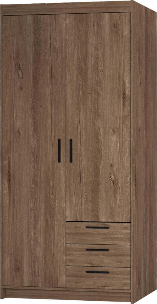 AX LIVING Storicos 2D3S Kleiderschrank mit 2 türen, Eiche Lefkas 89,7 Bild 1