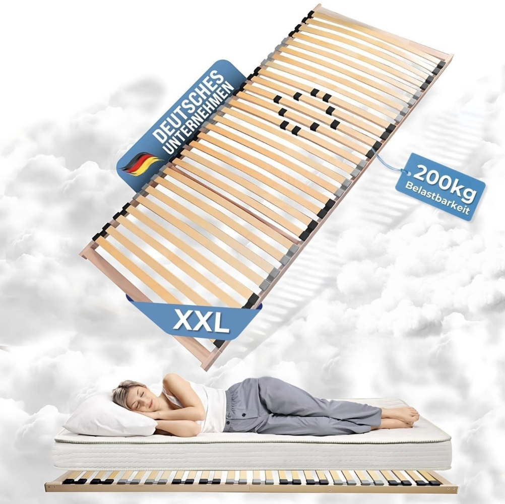 Coemo XXL Big Size Lattenrost extra stabil bis 200 kg 120x200 cm Selbstmontage Bild 1