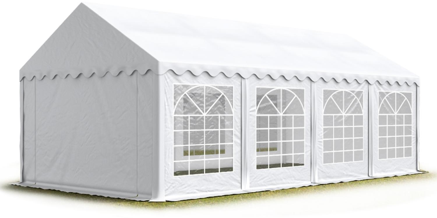 Party-Zelt Festzelt 3x8 m Garten-Pavillon -Zelt PVC Plane 700 N in weiß Wasserdicht Bild 1