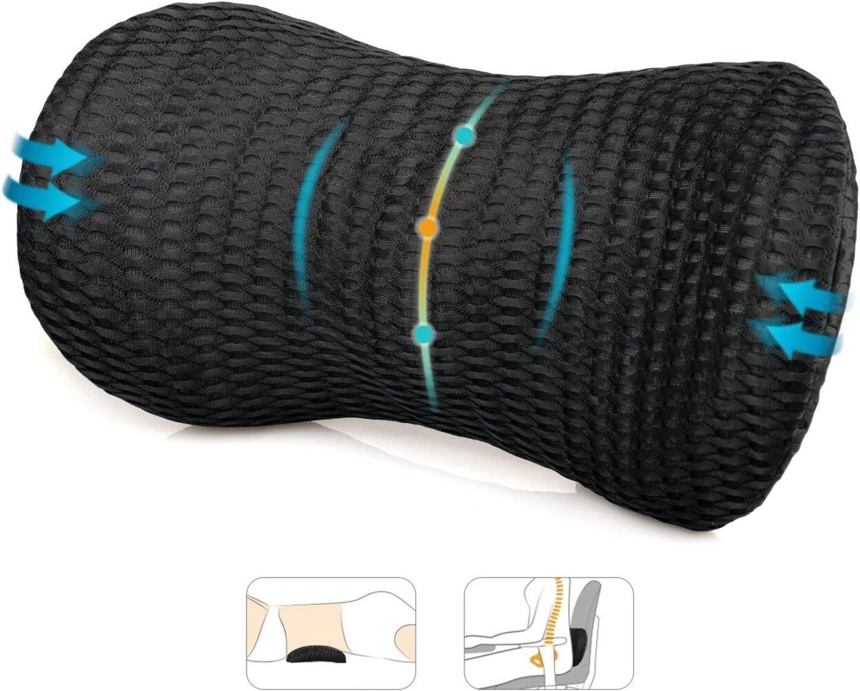 Coonoor Rückenkissen Lendenstützkissen Memory Foam Rückenlehnenstützkissen, 1-tlg, für Bürostuhl und Autositz Bild 1