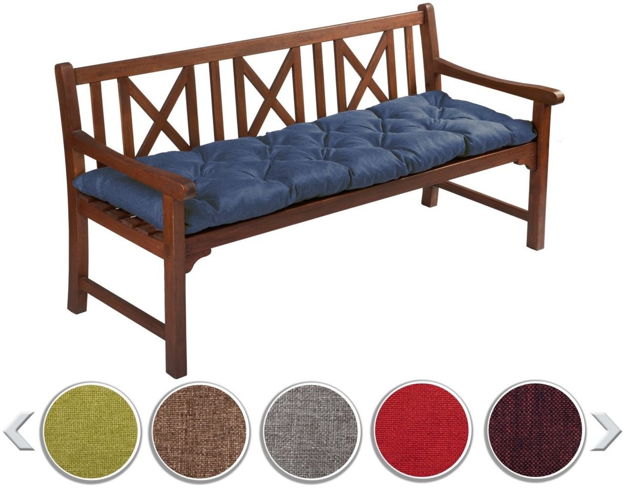 sunnypillow Bankauflage Bankauflage Stuhlkissen viele Farben und Größen zur Auswahl, 120 x 40 cm blau Bild 1