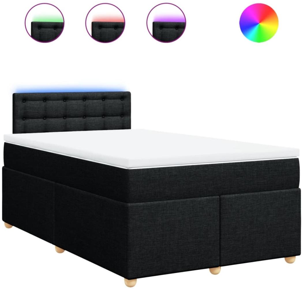 vidaXL Boxspringbett mit Matratze Schwarz 120x200 cm Stoff 3288963 Bild 1