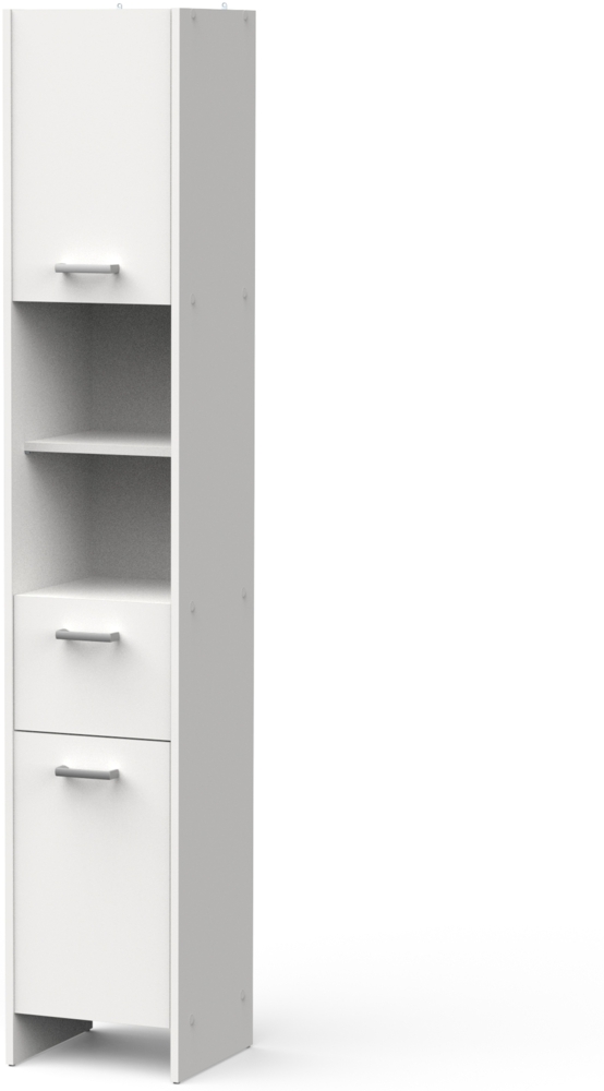 Hochschrank >CORALIE 3< in Matt weiß - 33,6x184,9x32,8cm (BxHxT) Bild 1