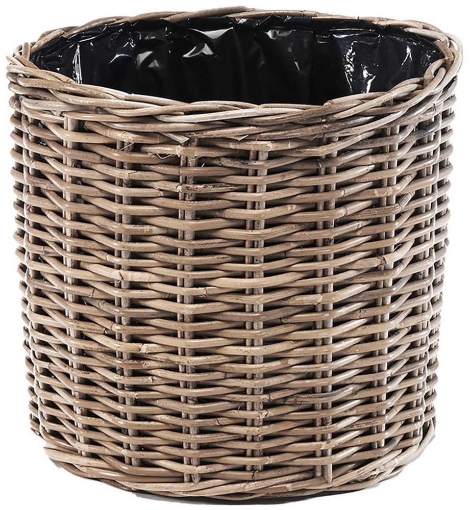Kobolo Pflanzkübel Pflanzkorb DURO aus Rattan mit Folie ausgeschlagen (Korb, 1 St), Blumentopf aus Rattan Bild 1