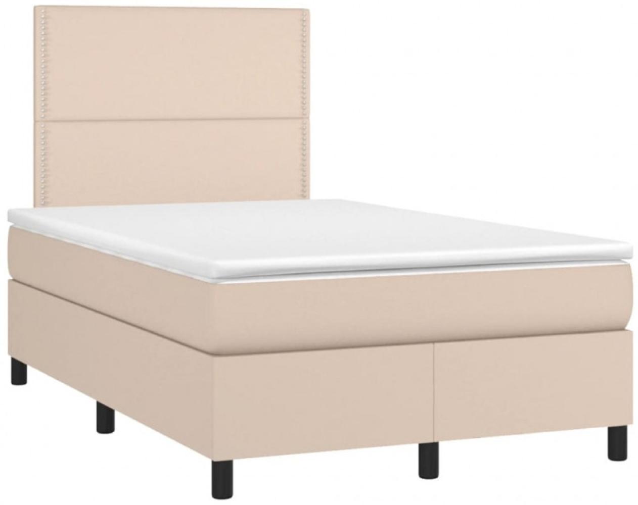 vidaXL Polsterbett mit Matratze & LED Cappuccino-Braun 120x200cm [3135878] Bild 1