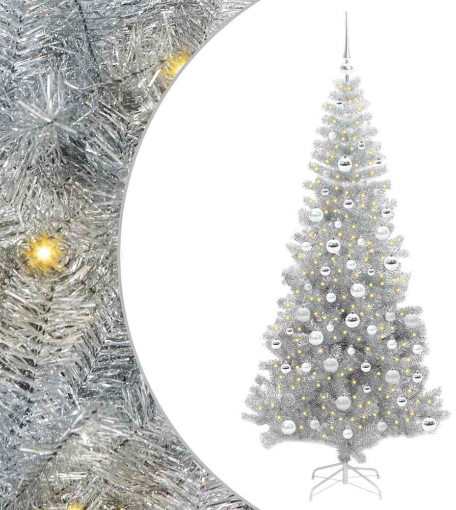 vidaXL Weihnachtsbaum mit 300 LEDs mit Ständer Silber 180 cm Haustier 3396679 Bild 1
