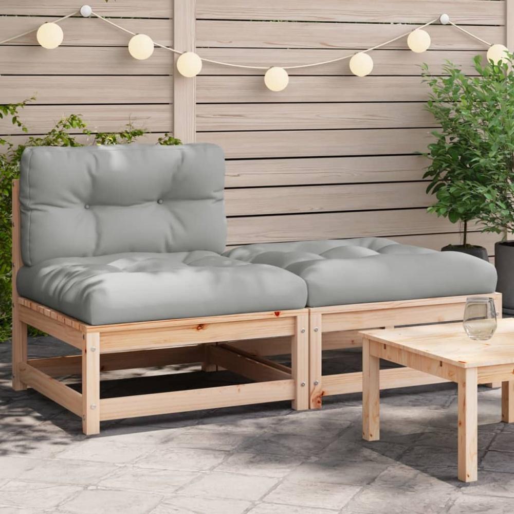 vidaXL Gartensofa ohne Armlehnen mit Kissen und Hocker 838126 Bild 1