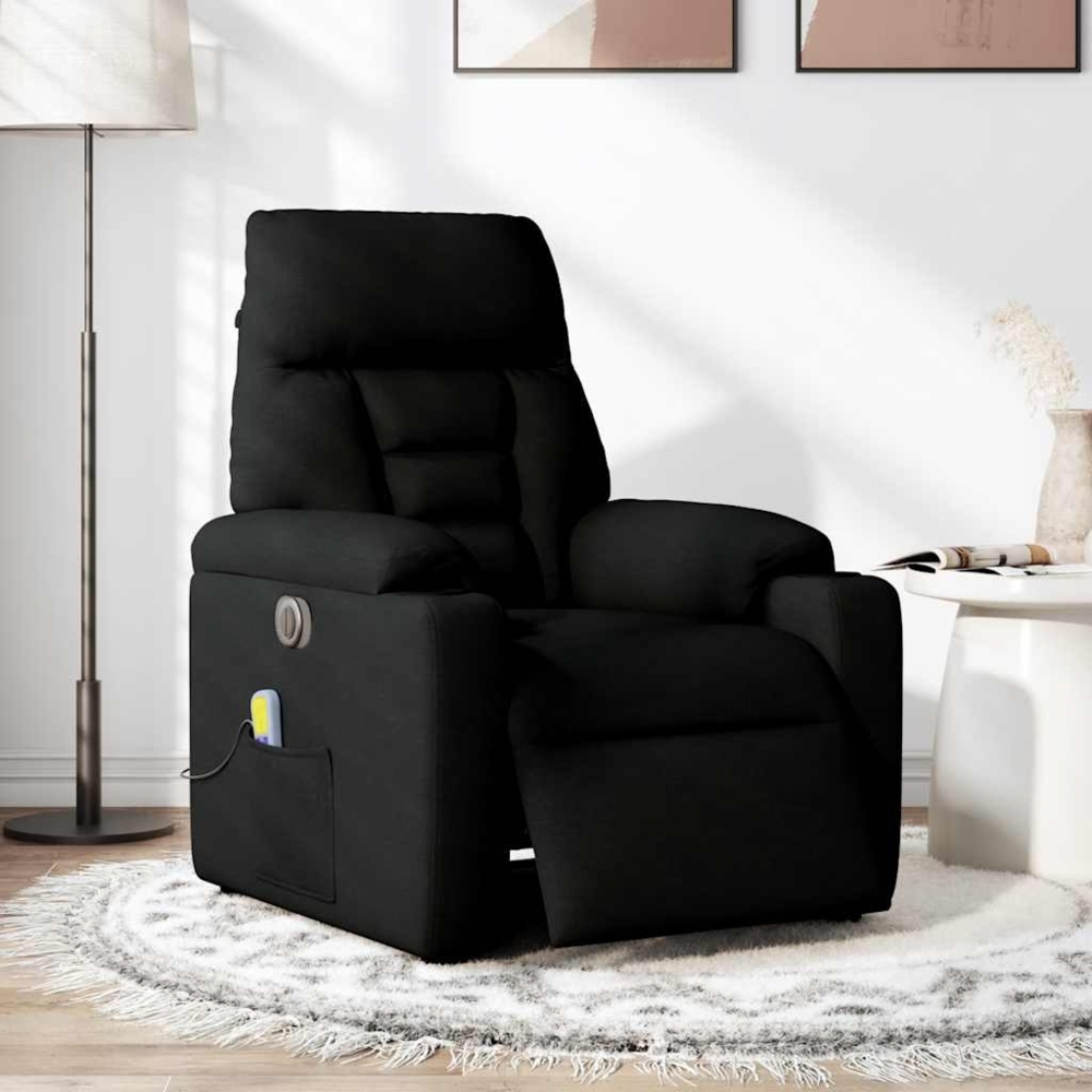 vidaXL Massagesessel Elektrisch Schwarz Stoff 3303024 Bild 1