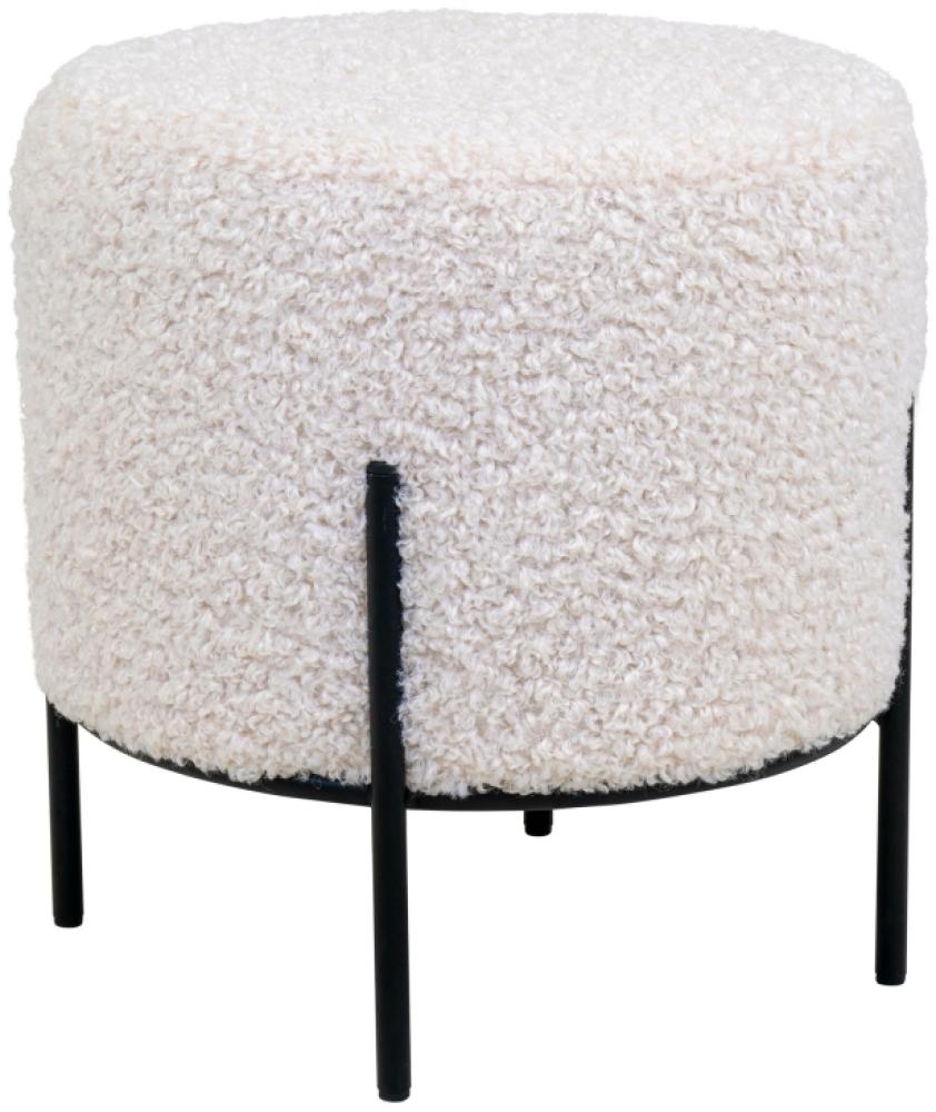 ebuy24 Pouf Alford Pouf, Hocker imitiertes Lammfell, weiß. Bild 1