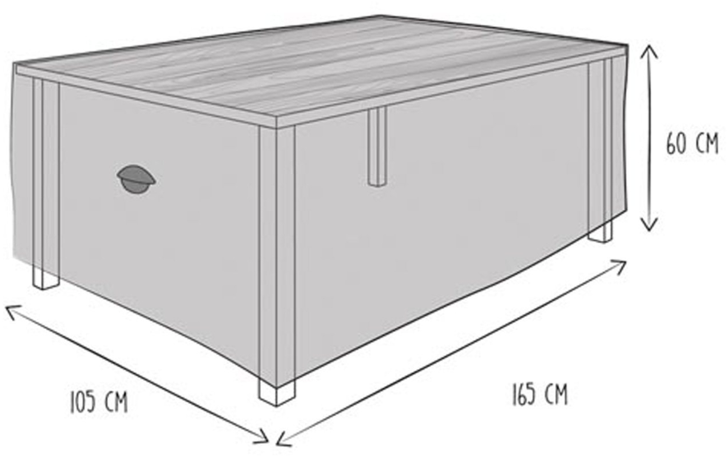 Schutzhülle Abdeckung Gartentisch bis 160cm, wetterfest Belüftung & Hakensystem Bild 1