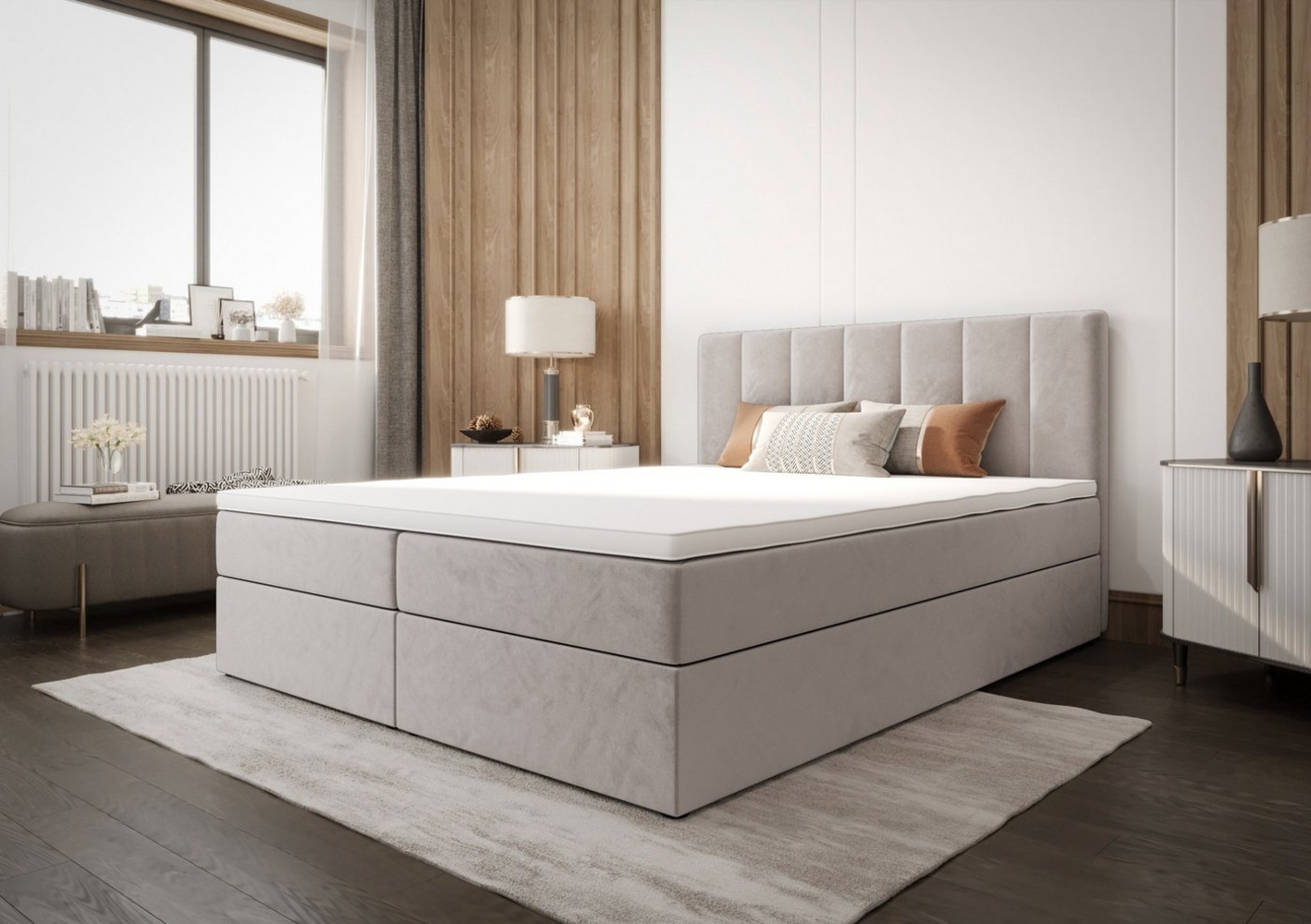 B&B Home Boxspringbett Boxbett Adelle III (H3 Matratze Bonellfederung, Kopfteil, Bettkasten und Topper) Bild 1