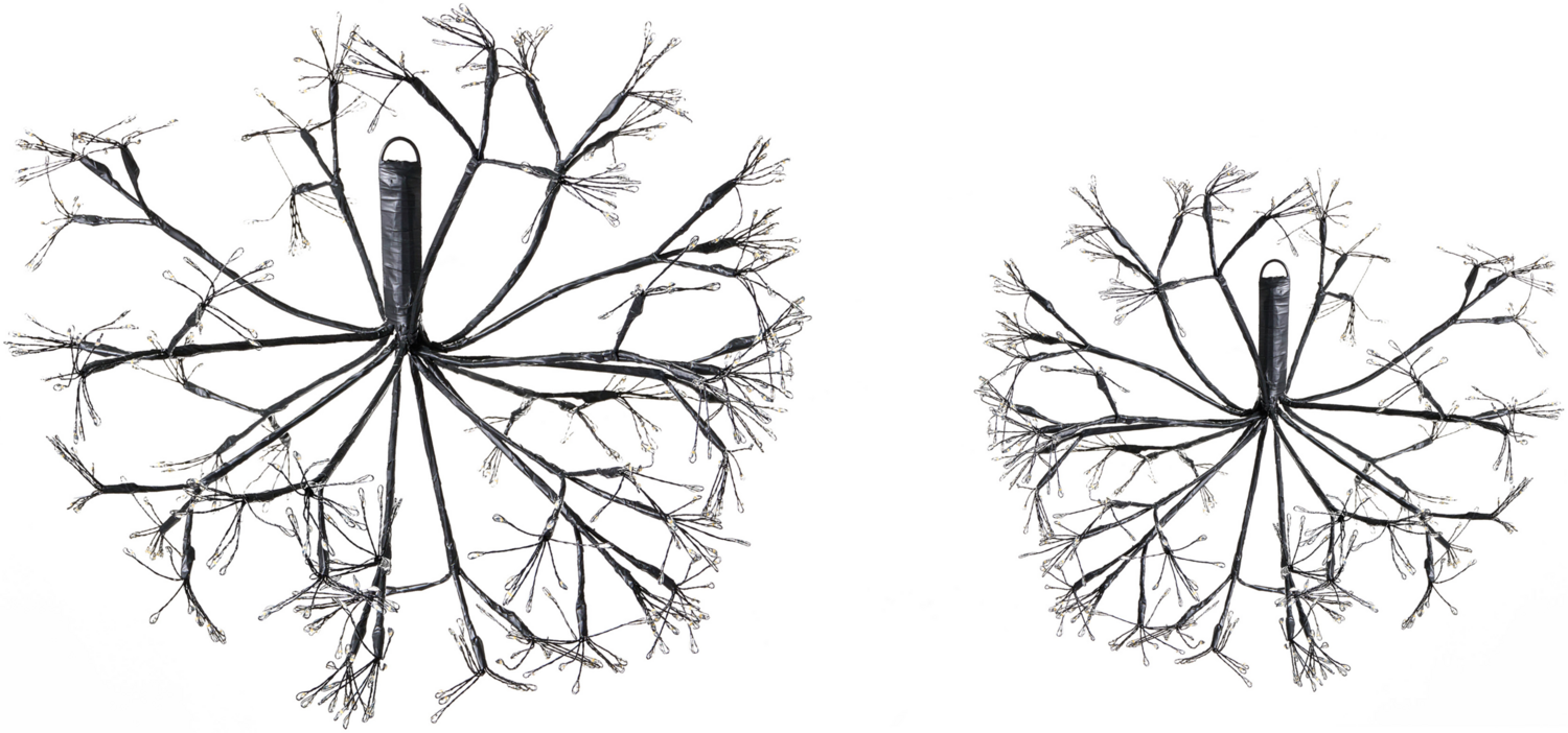 Wanddekoration 2er Set LED RACKSTA Mistel 30 25 cm Schwarz Bild 1