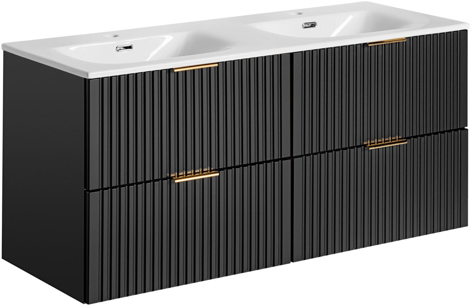 ADEL Badmöbel-Set 120 cm mit Möbelwaschtisch (120cm), Schwarz Teppich Bild 1