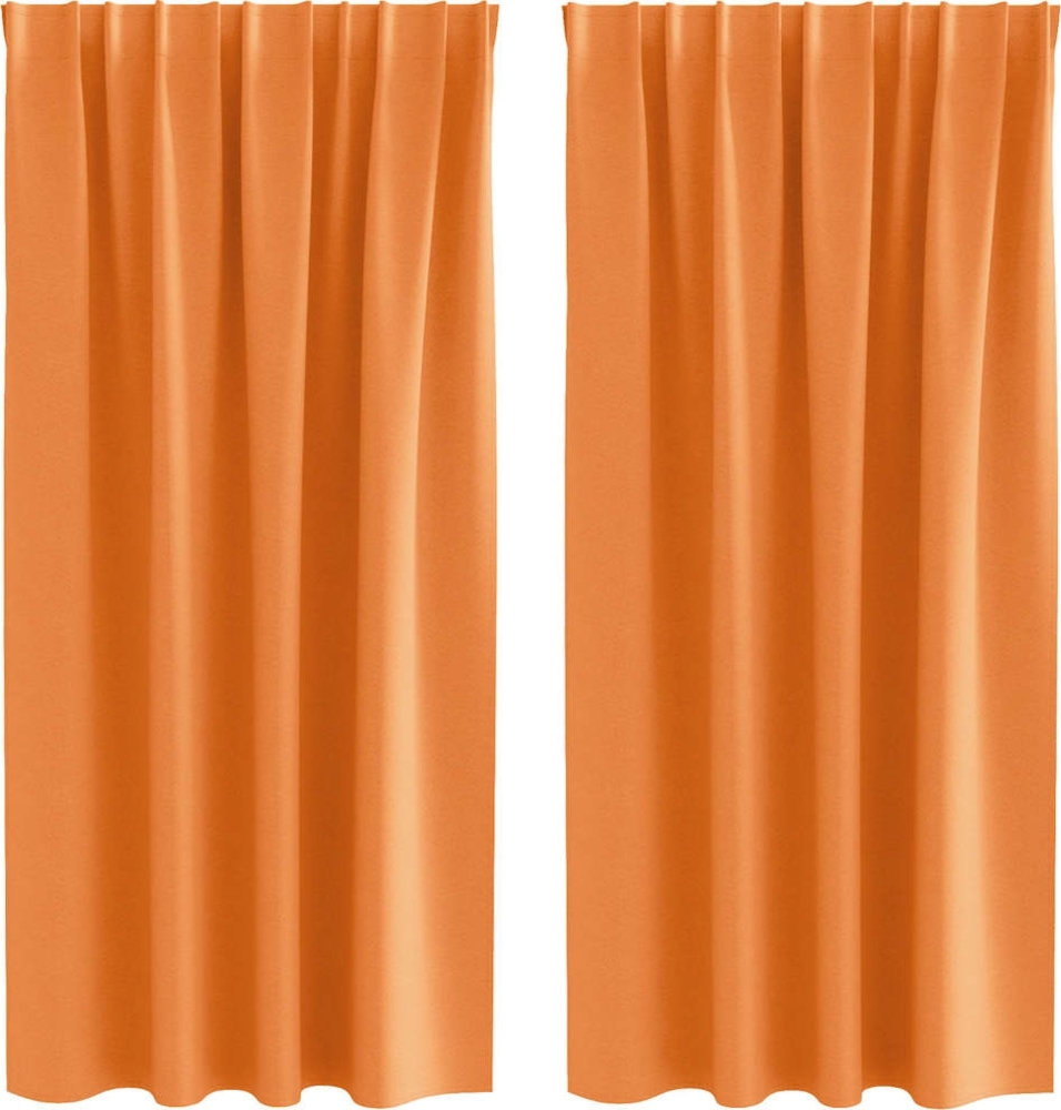vidaXL Verdunkelungs-Vorhänge mit Ringen 2 pcs Orange 175x140 cm 4107509 Bild 1
