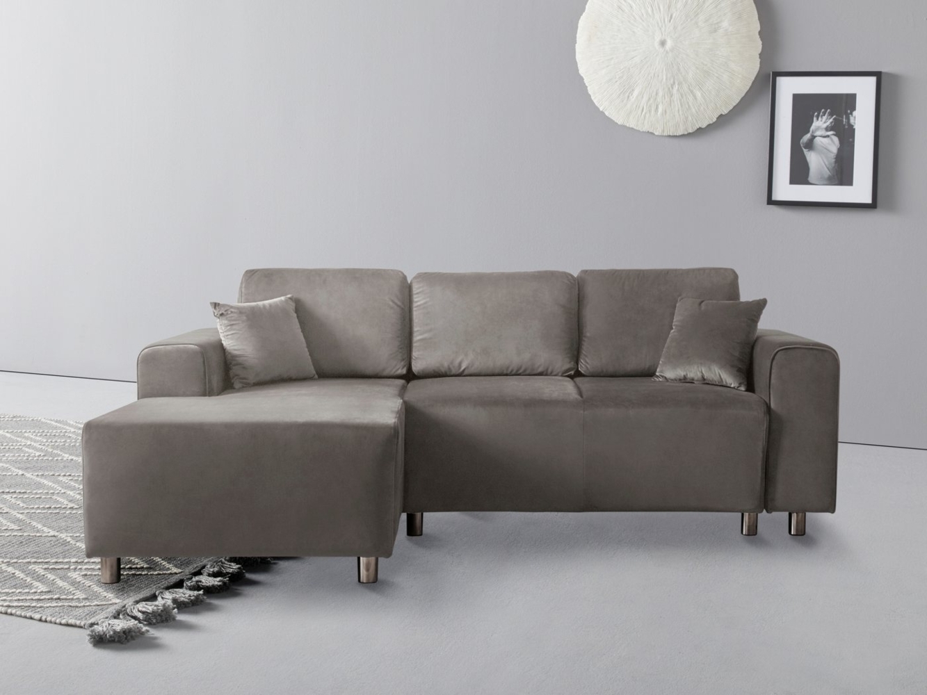 Guido Maria Kretschmer Home&Living Ecksofa Györ, L-Form, wahlweise mit Bettfunktion und Bettkasten incl. 2 Zierkissen Bild 1