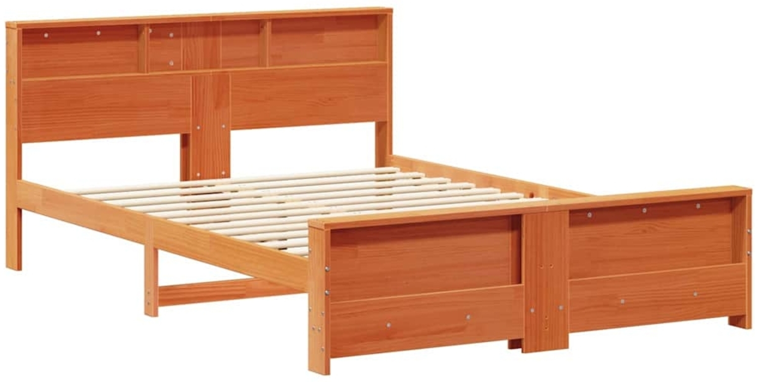 vidaXL Bettrahmen mit Kopfteil Wachsbraun 160 x 200 cm Holzwerkstoff 3394221 Bild 1