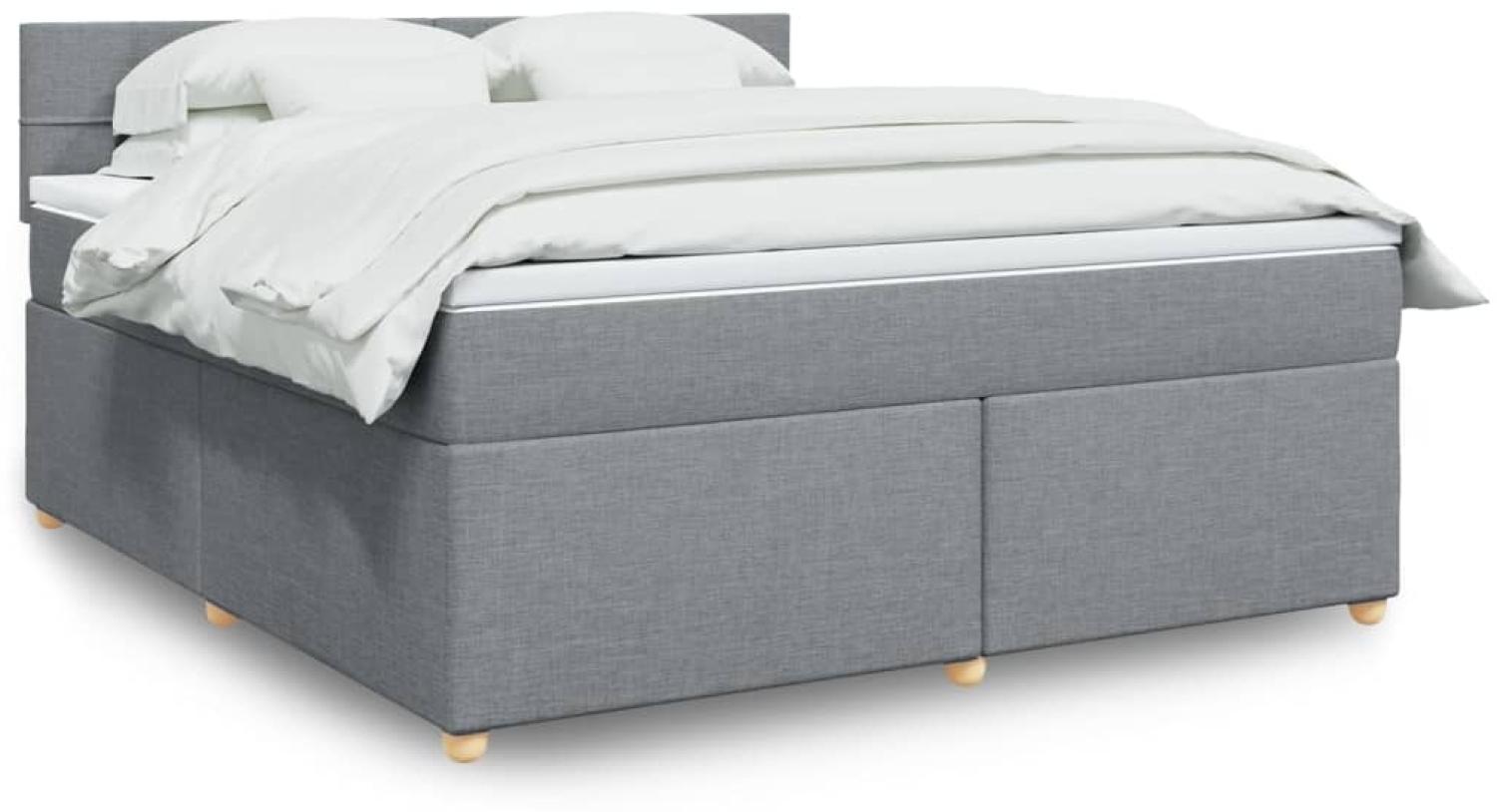 vidaXL Boxspringbett mit Matratze Hellgrau 180x200 cm Stoff 3289059 Bild 1