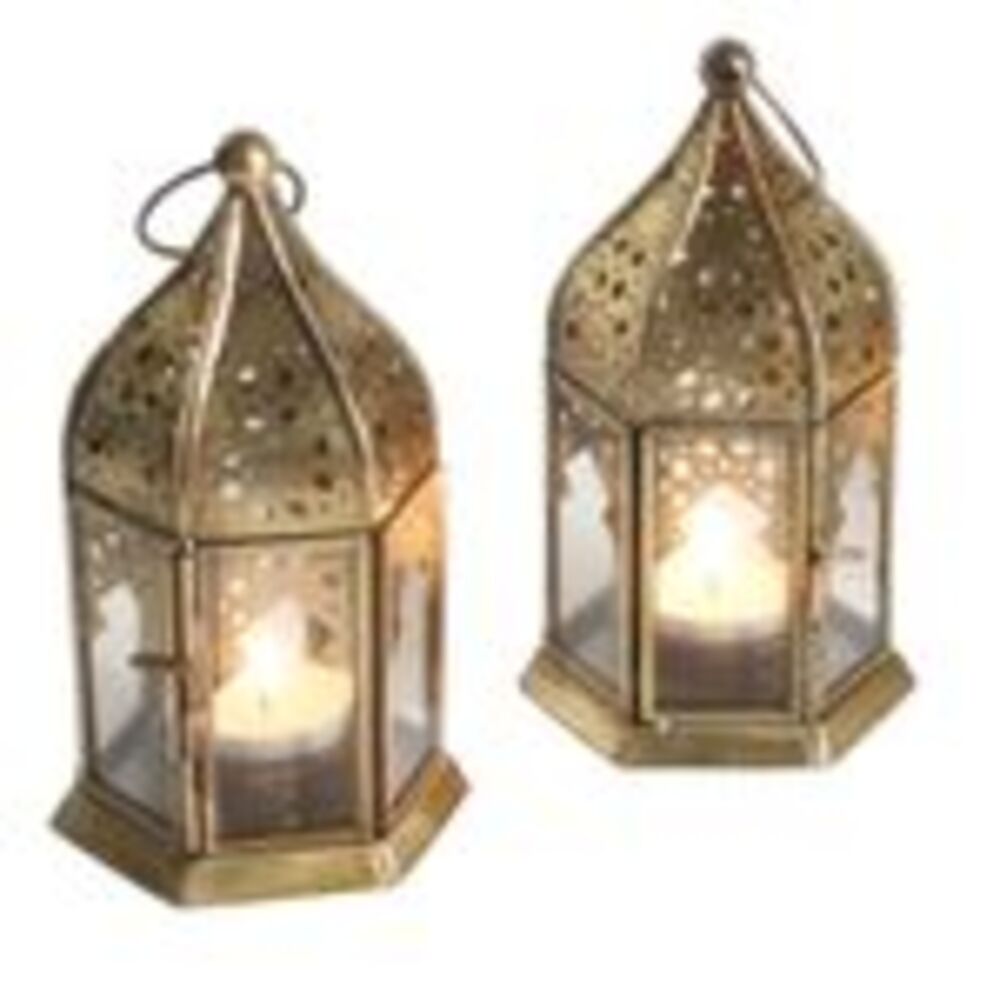 Orientalische Glas-Windlichter Nael Transparent 2er Set Bild 1