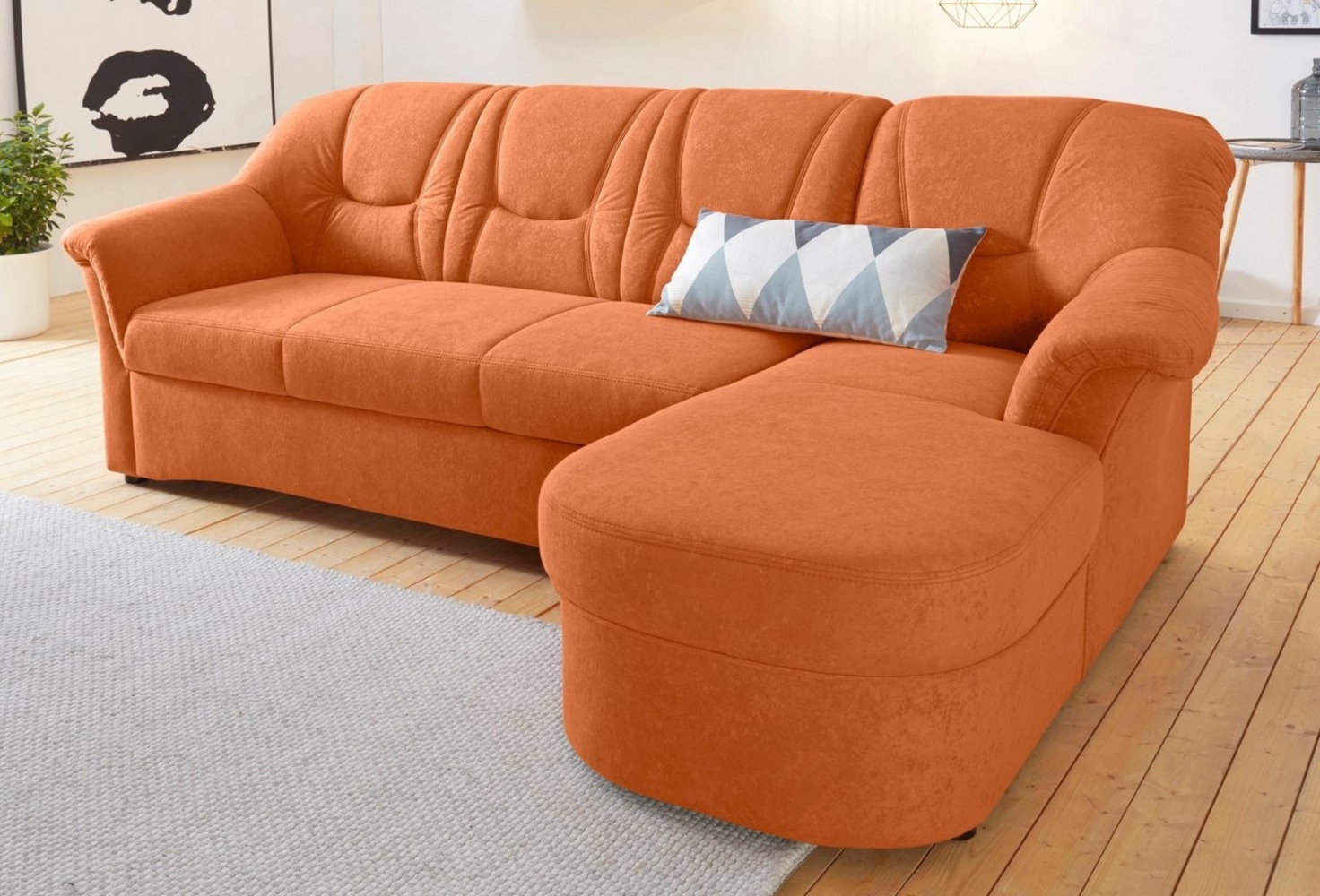 DOMO collection Ecksofa Sarafina zeitlos und komfortabel, optional mit Federkern, L-Form, wahlweise mit Bettfunktion Bild 1