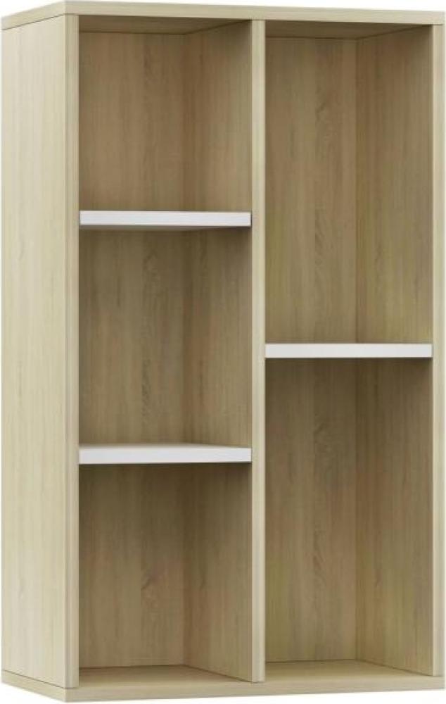 vidaXL Bücherregal/Sideboard Weiß Sonoma-Eiche 50x25x80 cm Bild 1