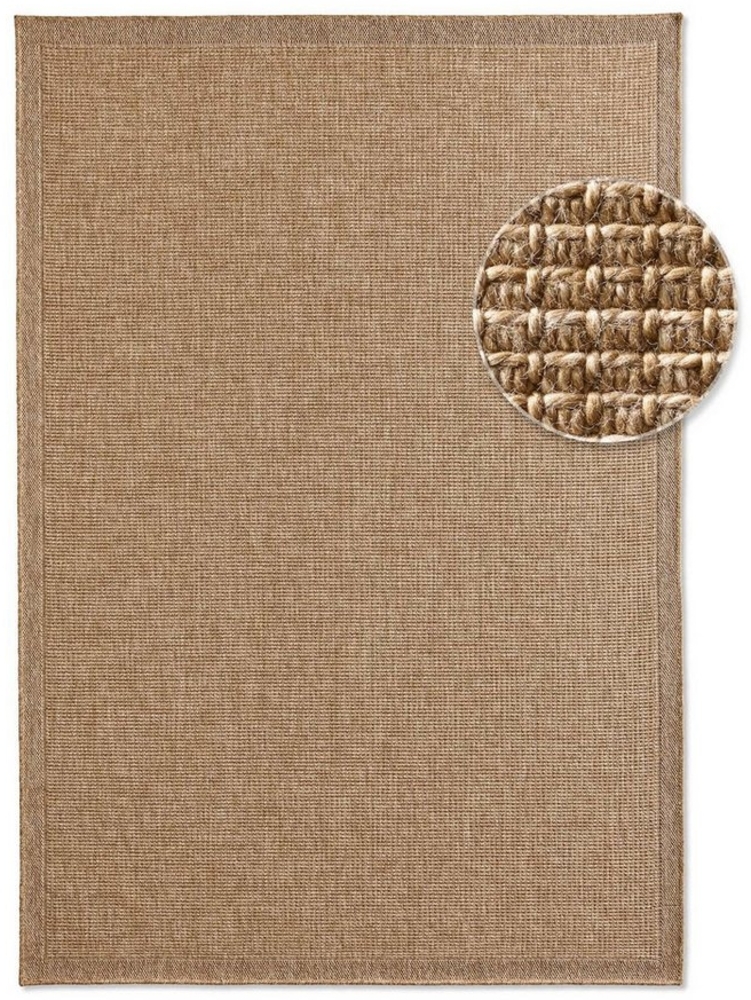 TaraCarpet Teppich Outdoor & Indoor Teppich wetterfest Borneo Sisal-Jute-Optik naturfarbe, rechteckig, Höhe: 10 mm, Kurzflor Panama In & Outdoor Balkon Terrasse Wohnzimmer 120x170 Bild 1