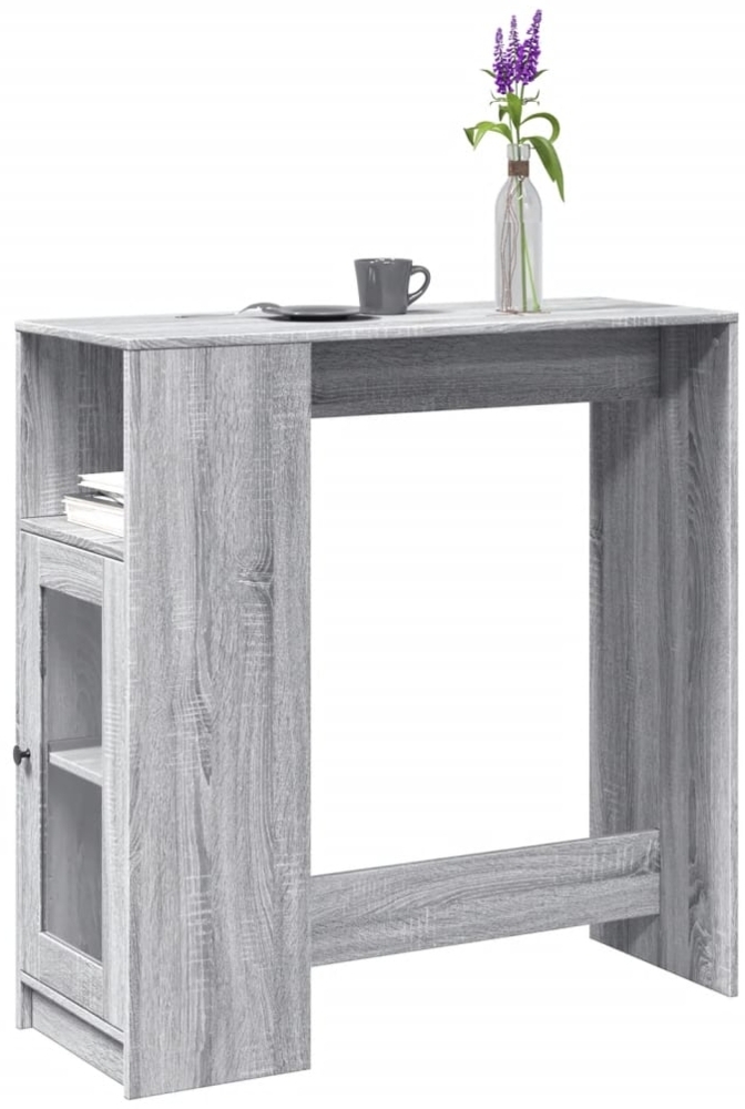 vidaXL Bartisch mit Regal Grau Sonoma 101x40x103,5 cm Holzwerkstoff 854369 Bild 1