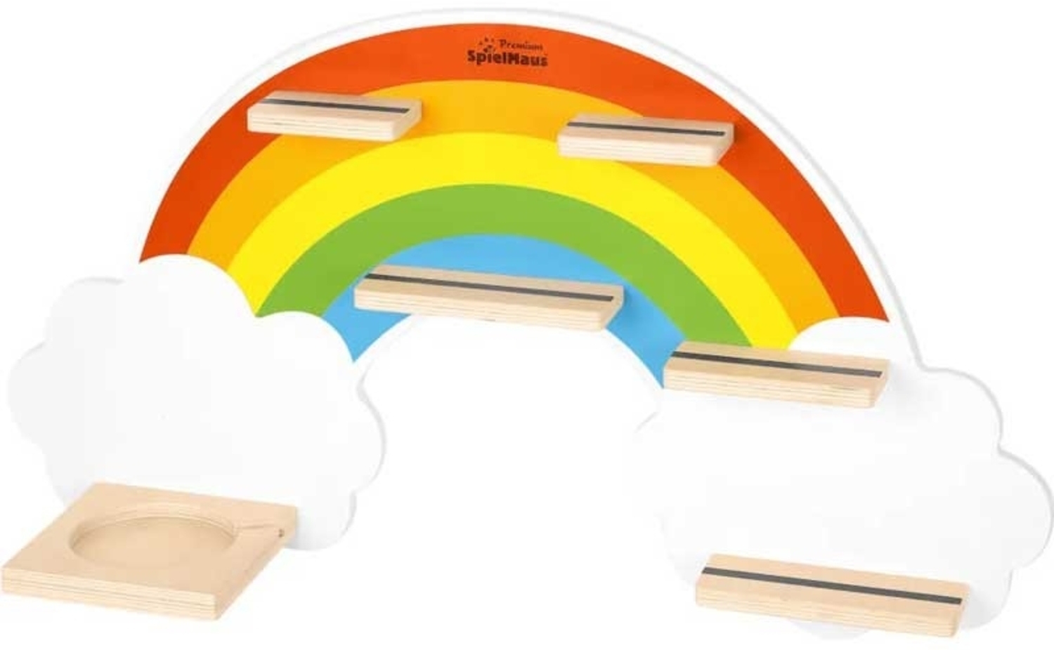 Spielmaus Holz Hörspielbox & Figuren Regal Regenbogen Bild 1