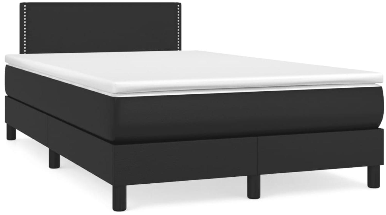 vidaXL Boxspringbett mit Matratze Schwarz 120x190 cm Kunstleder 3269813 Bild 1