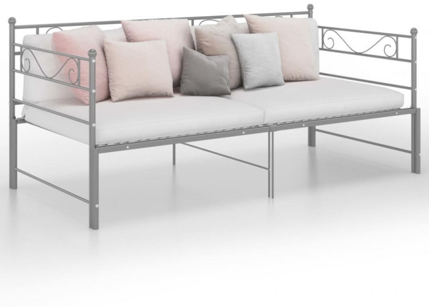 Ausziehsofa Bettgestell Grau Metall 90x200 cm [324772] Bild 1