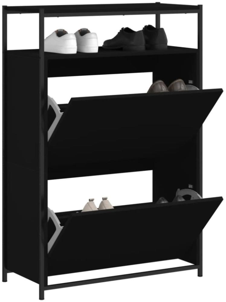 vidaXL Schuhschrank Schwarz 75x34x112 cm Holzwerkstoff 840034 Bild 1