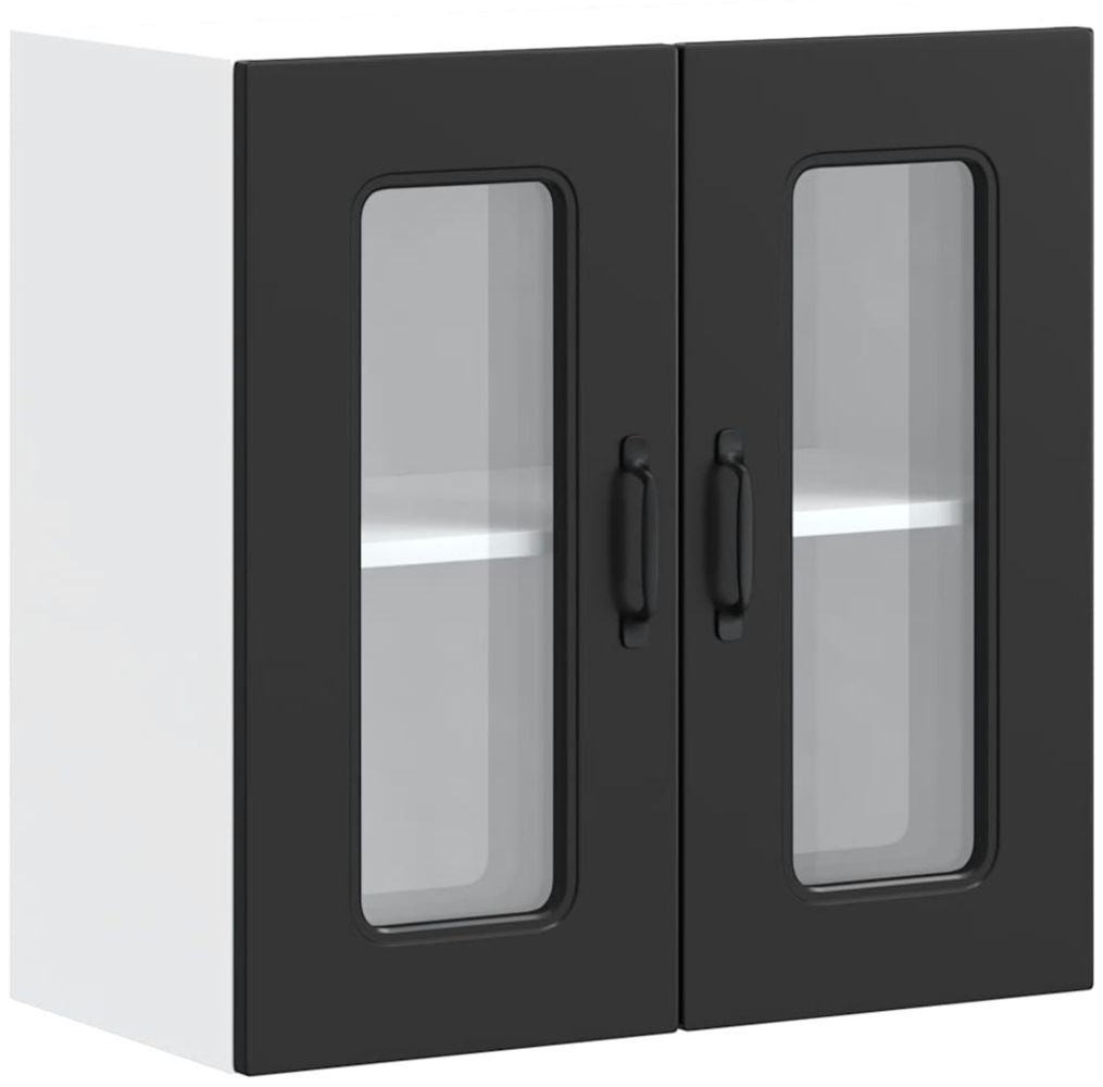 vidaXL Küchen-Hängeschrank mit Glastür Kalmar Schwarz Holzwerkstoff 853668 Bild 1