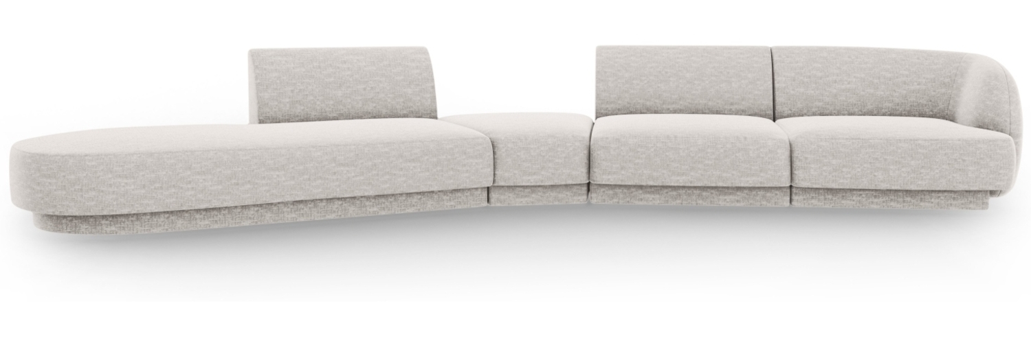 Micadoni Modulares Sofa Miley 5-Sitzer Links Chenille Eden Silber Bild 1