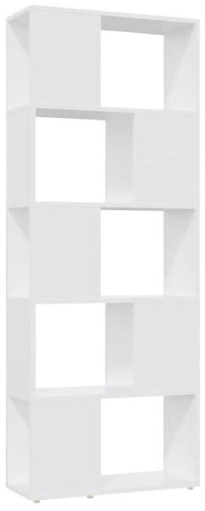 vidaXL Bücherregal Raumteiler Weiß 60x24x155 Holzwerkstoff 809089 Bild 1