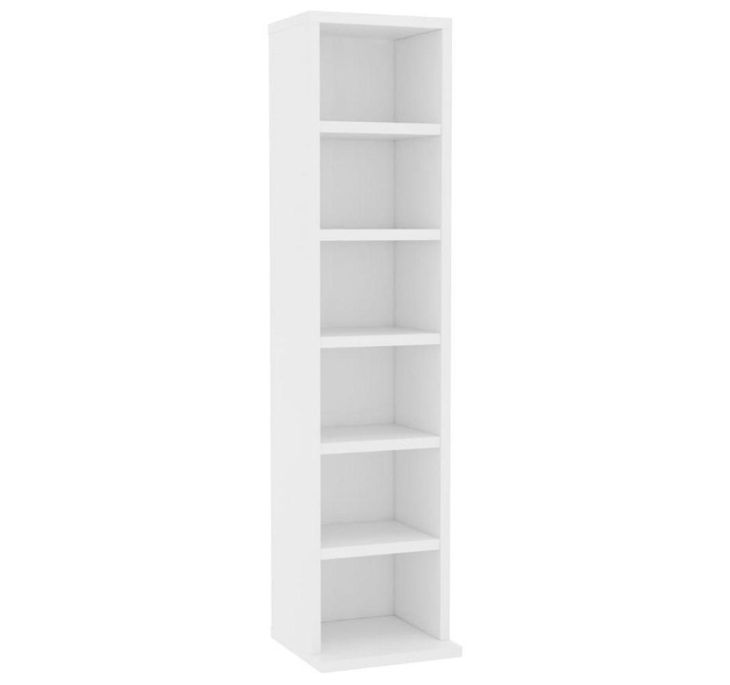 DOTMALL Media-Regal CD-Schrank Weiß 21x20x88 cm Holzwerkstoff Bild 1