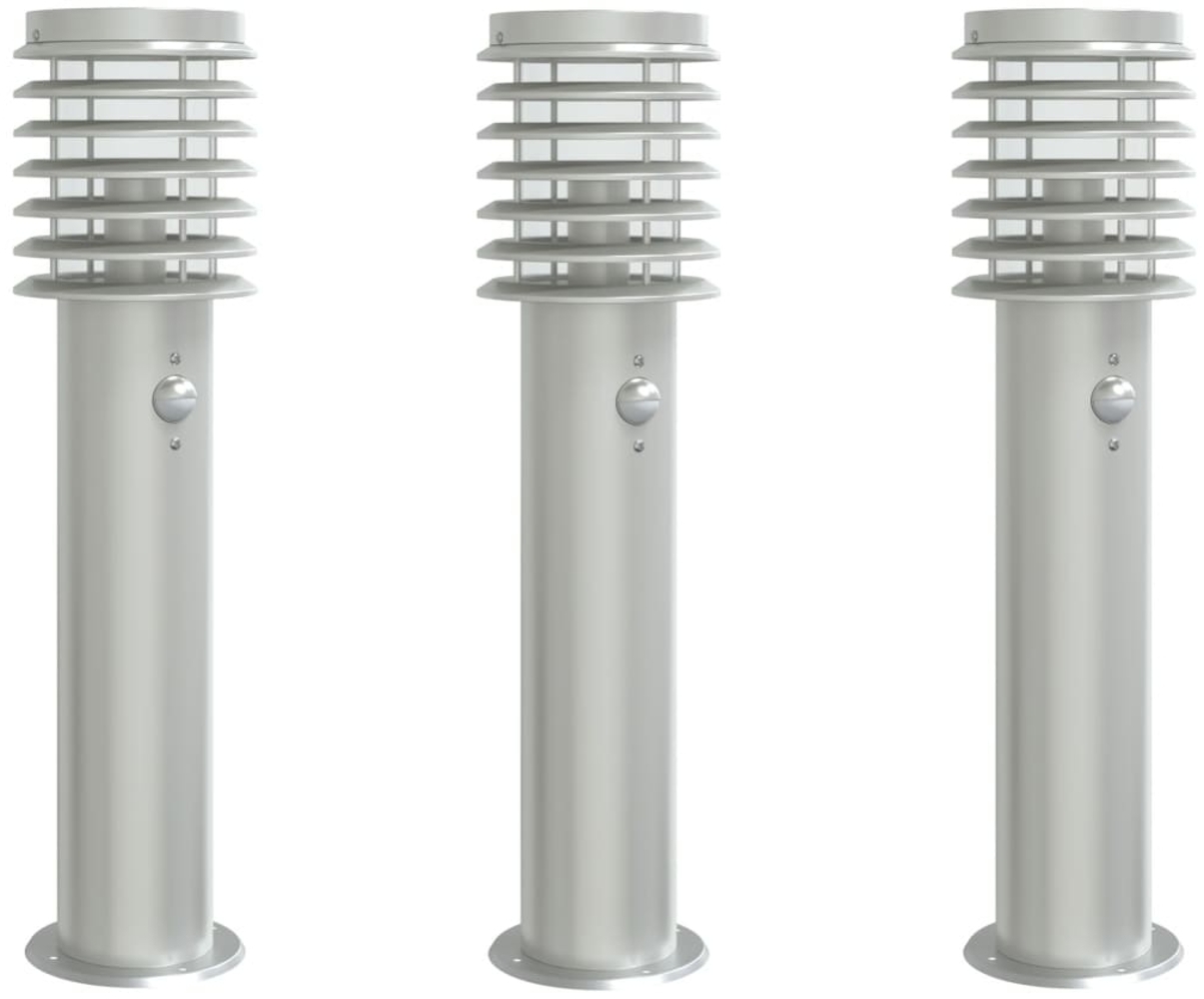 vidaXL Wegeleuchten mit Bewegungsmelder 3 Stk. Silbern 60 cm Edelstahl 4006366 Bild 1