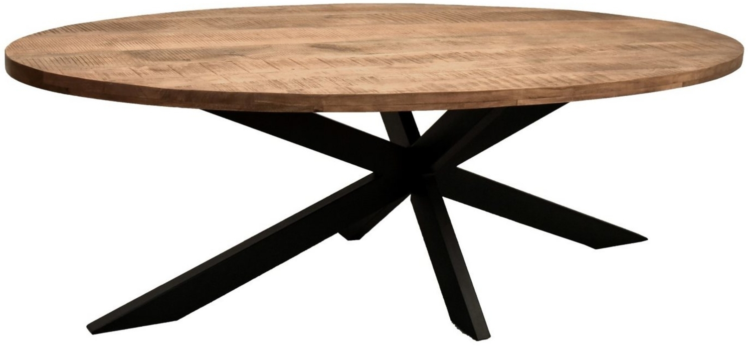 Massivholztisch Avola - oval 180 x 90 cm - Mangoholz - Gestell Kreuz-Form Bild 1