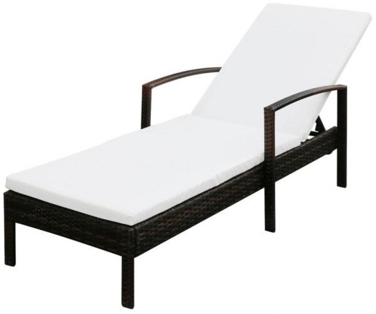 vidaXL Sonnenliege mit Auflage Poly Rattan Braun 42941 Bild 1