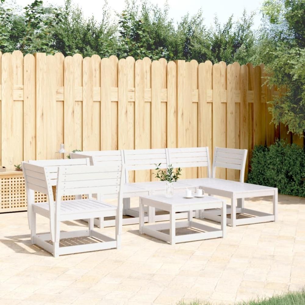 vidaXL 5-tlg. Garten-Lounge-Set Weiß Massivholz Kiefer 3216916 Bild 1