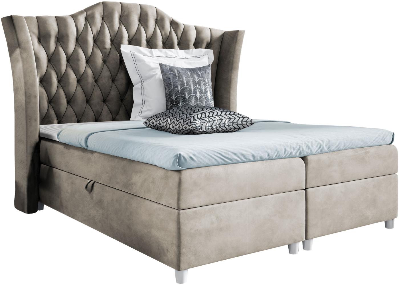 Boxspringbett 'Corigo' beige 140 x 200 cm Bild 1