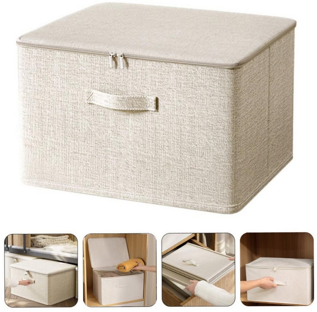 Coonoor Aufbewahrungsbox Große Aufbewahrungsbox für Kleidung, faltbare Stoffbox mit Deckel, Schrank-Organizer, langlebiger Aufbewahrungskorb für Zuhause Bild 1