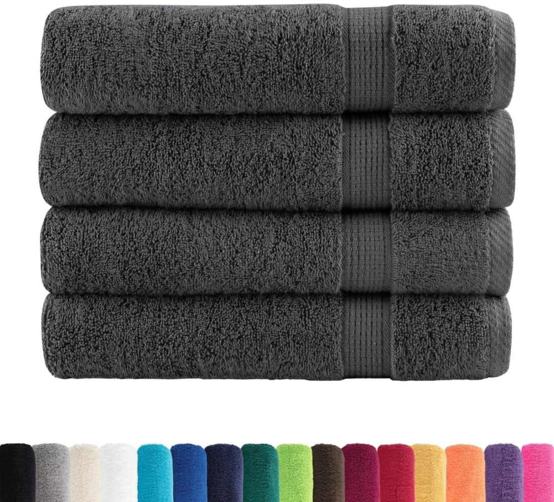 vidaXL Premium Handtücher SOLUND 4 Stk. Anthrazit 50x100 cm 600 g/m² 137157 Bild 1