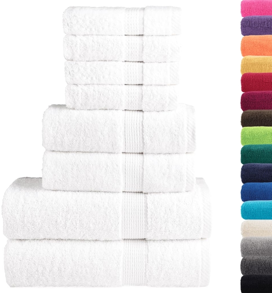 vidaXL 8 tlg. Premium-Handtuch-Set SOLUND Weiß 600 g/m² 137536 Bild 1