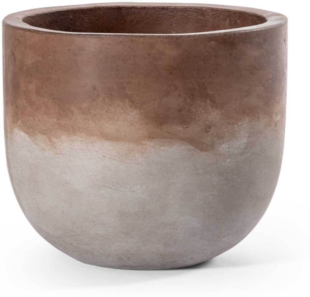 Blumentopf Pflanzenkübel Übertopf Modell "Dora" 24cm aus Beton Braun-Grau Bild 1